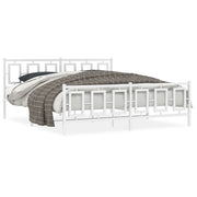 Bedframe metaal wit 183x213 cm