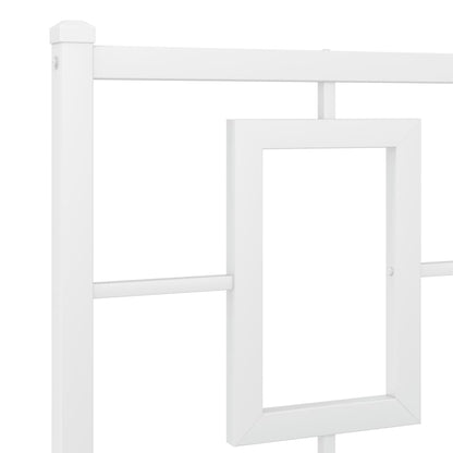 Bedframe Met Hoofd- En Voeteneinde Metaal Wit 200 x 200 cm met hoofdbord & voetbord