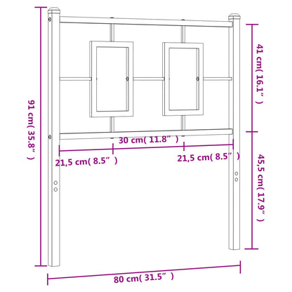Hoofdbord Metaal Wit 75 cm