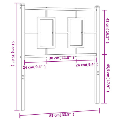 Hoofdbord Metaal Wit 80 cm
