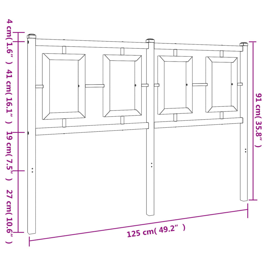 Hoofdbord Metaal Wit 120 cm