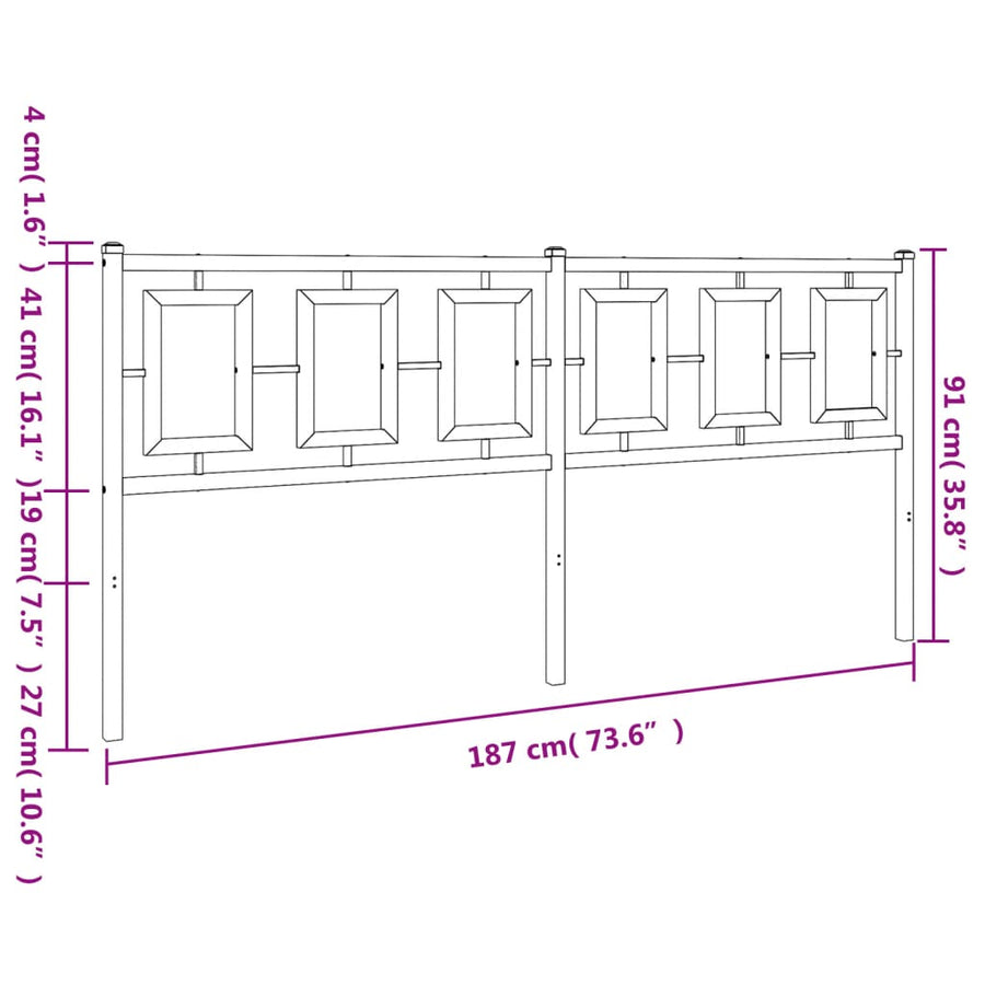 Hoofdbord Metaal Wit 180 cm