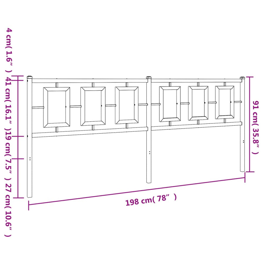 Hoofdbord Metaal Wit 193 cm