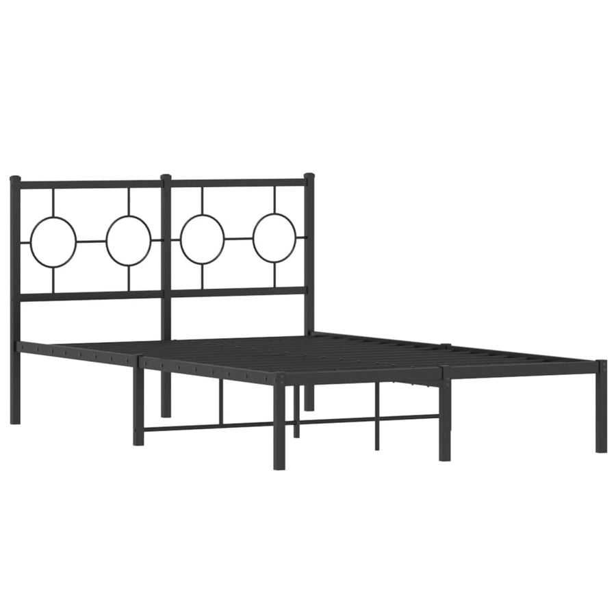 Bedframe Metaal Zwart 120 x 190 cm met hoofdbord
