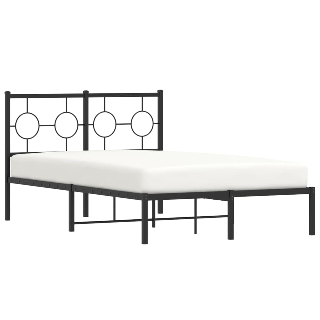 Bedframe Metaal Zwart 120 x 190 cm met hoofdbord