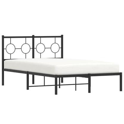 Bedframe Metaal Zwart 120 x 190 cm met hoofdbord