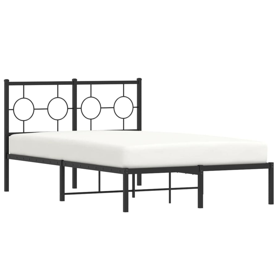 Bedframe Metaal Zwart 120 x 190 cm met hoofdbord