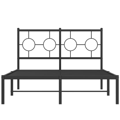 Bedframe Metaal Zwart 120 x 190 cm met hoofdbord