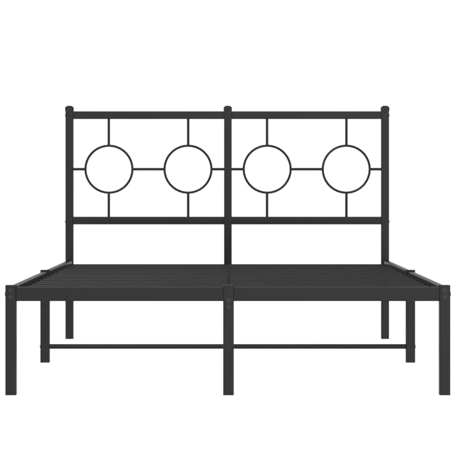 Bedframe Metaal Zwart 120 x 190 cm met hoofdbord