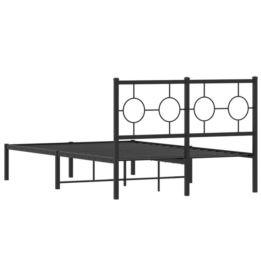 Bedframe Metaal Zwart 120 x 190 cm met hoofdbord