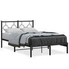 Metal bed frame with headboard black 120x190 cm