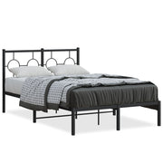 Bedframe metaal zwart 120x190 cm met hoofdbord