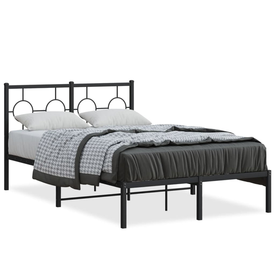 Bedframe Metaal Zwart 120 x 190 cm met hoofdbord