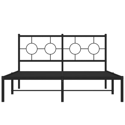 Bedframe Metaal Zwart 140 x 190 cm met hoofdbord