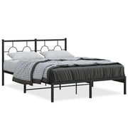 Bedframe metaal zwart 140x190 cm met hoofdbord
