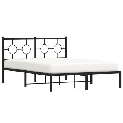 Bedframe Metaal Zwart 140 x 200 cm met hoofdbord