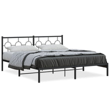 Bedframe Metaal 180 x 200 cm Zwart met hoofdbord