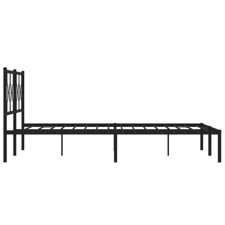 Bedframe Metaal 180 x 200 cm Zwart met hoofdbord