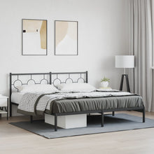 Bedframe Metaal 180 x 200 cm Zwart met hoofdbord