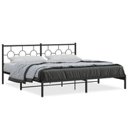Bedframe metaal zwart 193x203 cm met hoofdbord