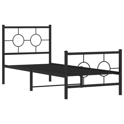 Bedframe Met Hoofd- En Voeteneinde Metaal 75 x 190 cm Zwart