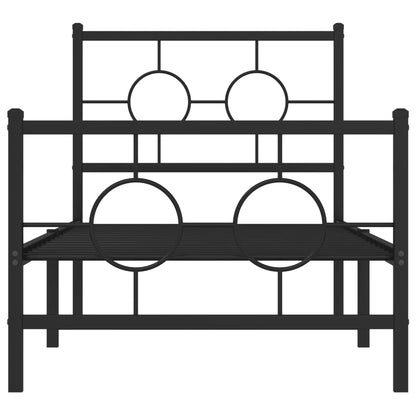 Bedframe Met Hoofd- En Voeteneinde Metaal 75 x 190 cm Zwart