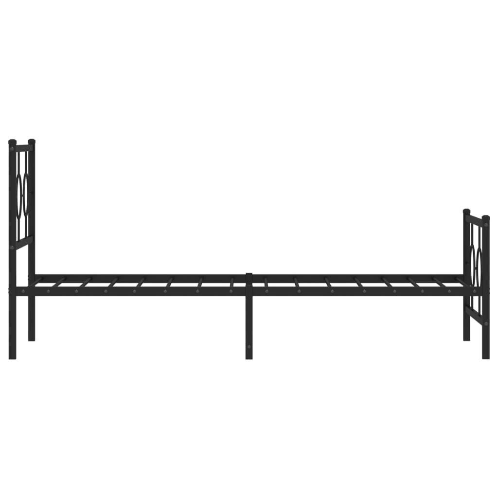 Bedframe Met Hoofd- En Voeteneinde Metaal 75 x 190 cm Zwart
