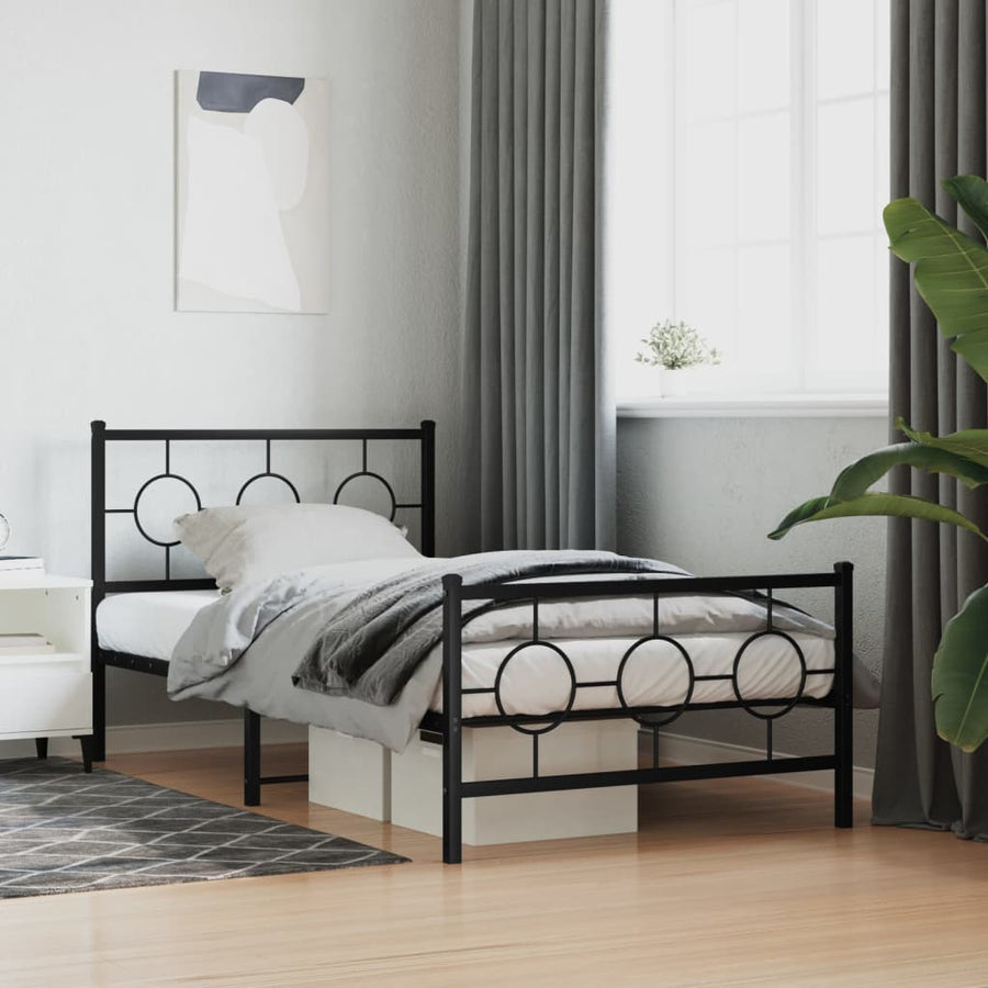Bedframe Met Hoofd- En Voeteneinde Metaal 100 x 200 cm