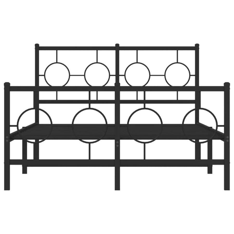 Bedframe Met Hoofd- En Voeteneinde Metaal Zwart 120 x 190 cm met hoofdbord & voetbord
