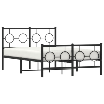 Bedframe Met Hoofd- En Voeteneinde Metaal Zwart 120 x 200 cm met hoofdbord & voetbord