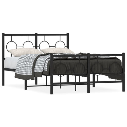 Bedframe Met Hoofd- En Voeteneinde Metaal Zwart 120 x 200 cm met hoofdbord & voetbord