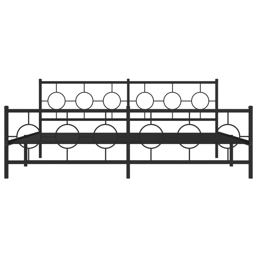 Bedframe met hoofd- en voeteneinde metaal zwart 200x200 cm