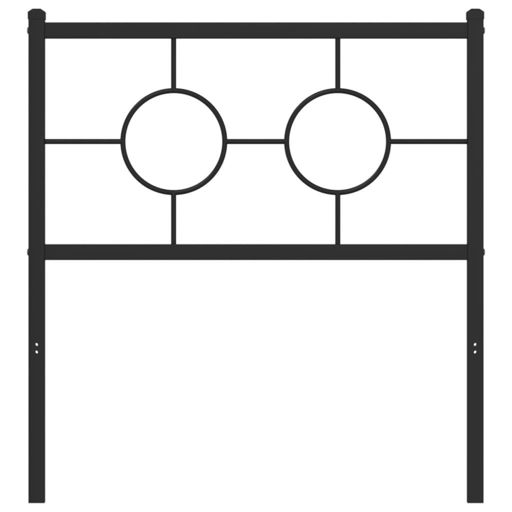 Hoofdbord Metaal Zwart 80 cm