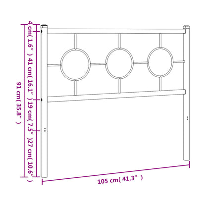 Hoofdbord Metaal Zwart 100 cm