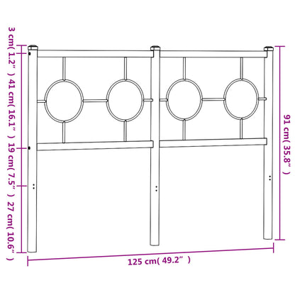 Hoofdbord 120 cm metaal zwart