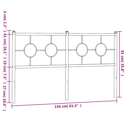 Hoofdbord 150 cm metaal zwart