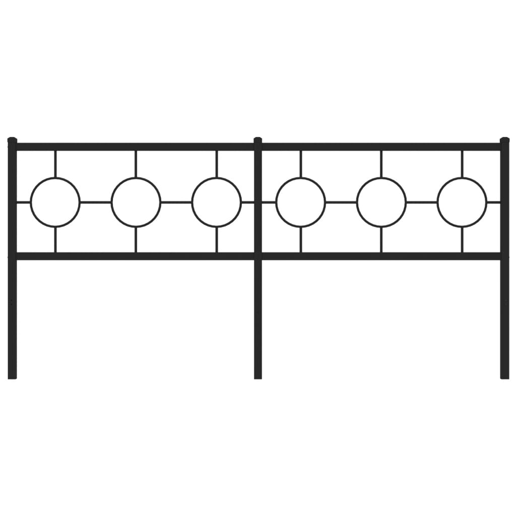 Hoofdbord 180 cm metaal zwart