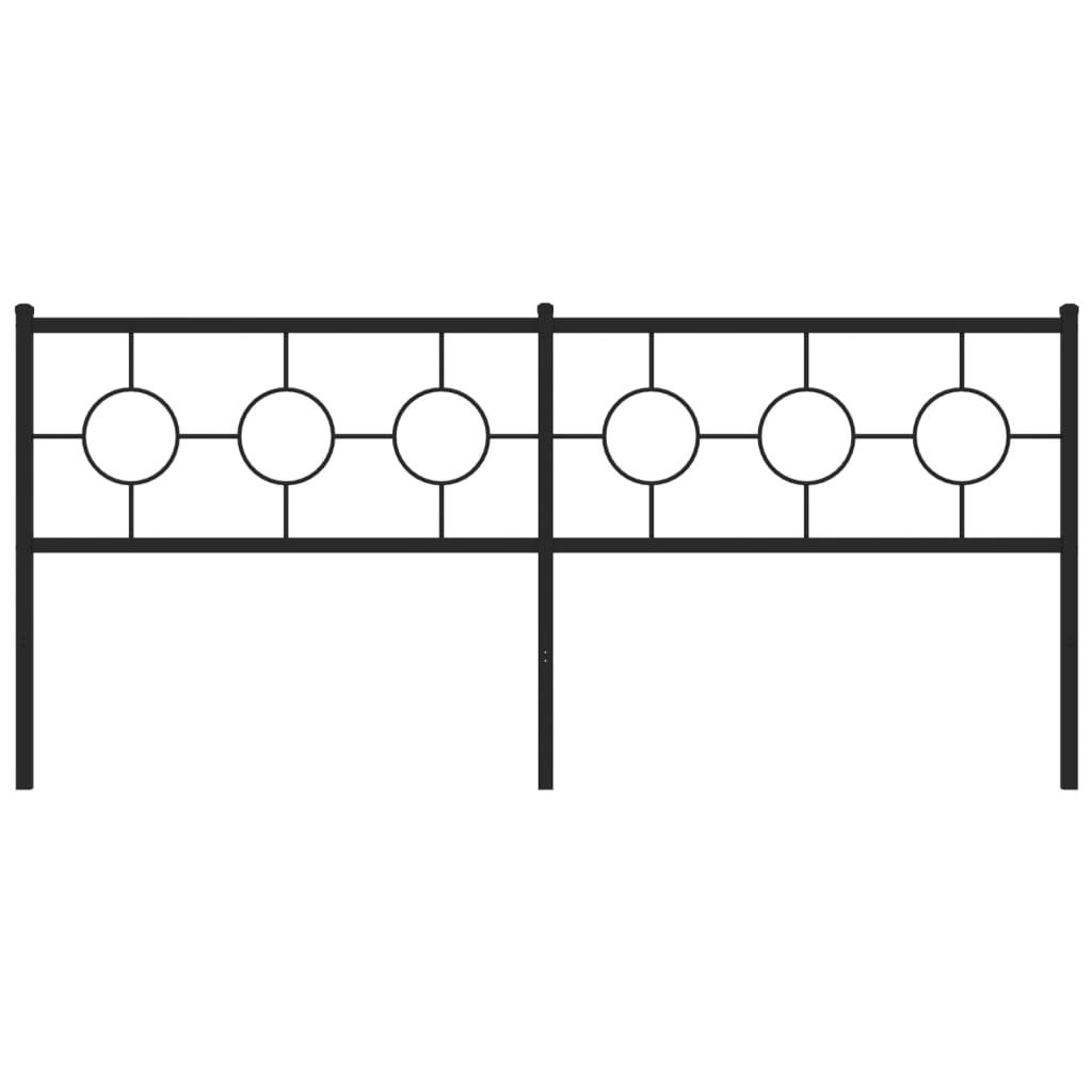 Hoofdbord 193 cm metaal zwart