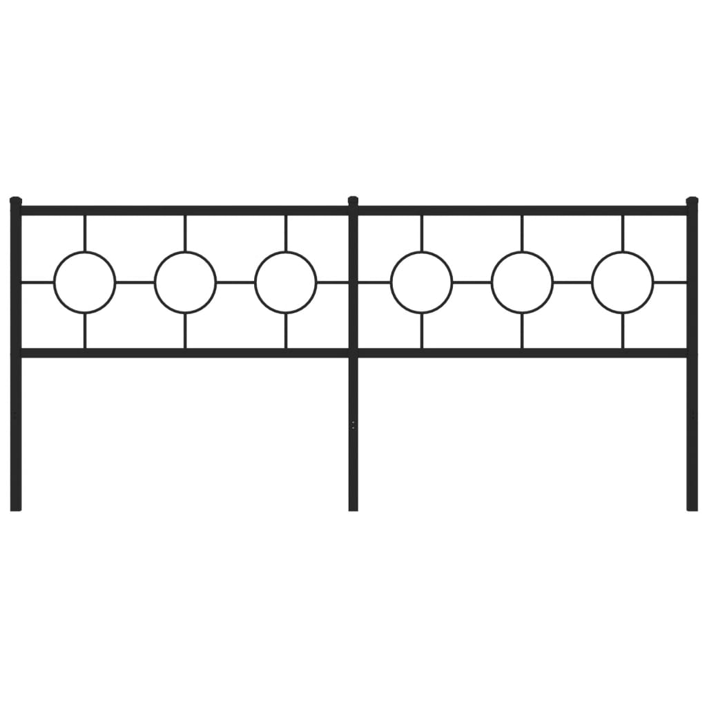Hoofdbord 200 cm metaal zwart