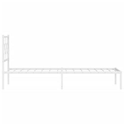 Bedframe Metaal Wit 90 x 200 cm met hoofdbord