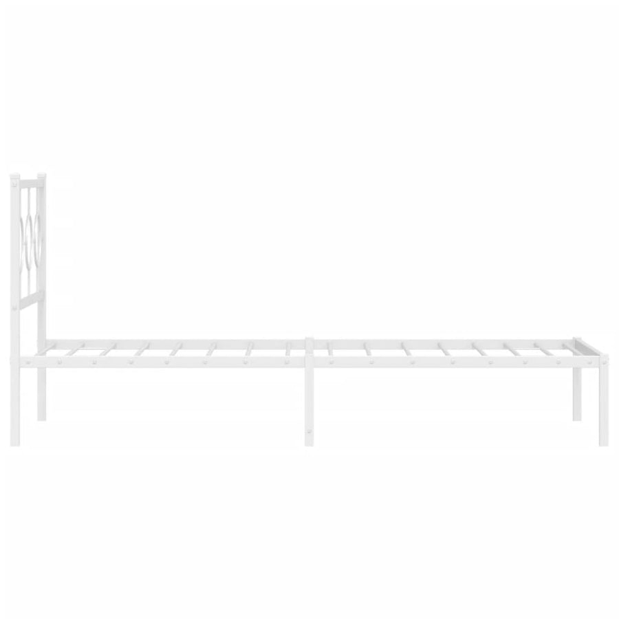 Bedframe Metaal Wit 90 x 200 cm met hoofdbord