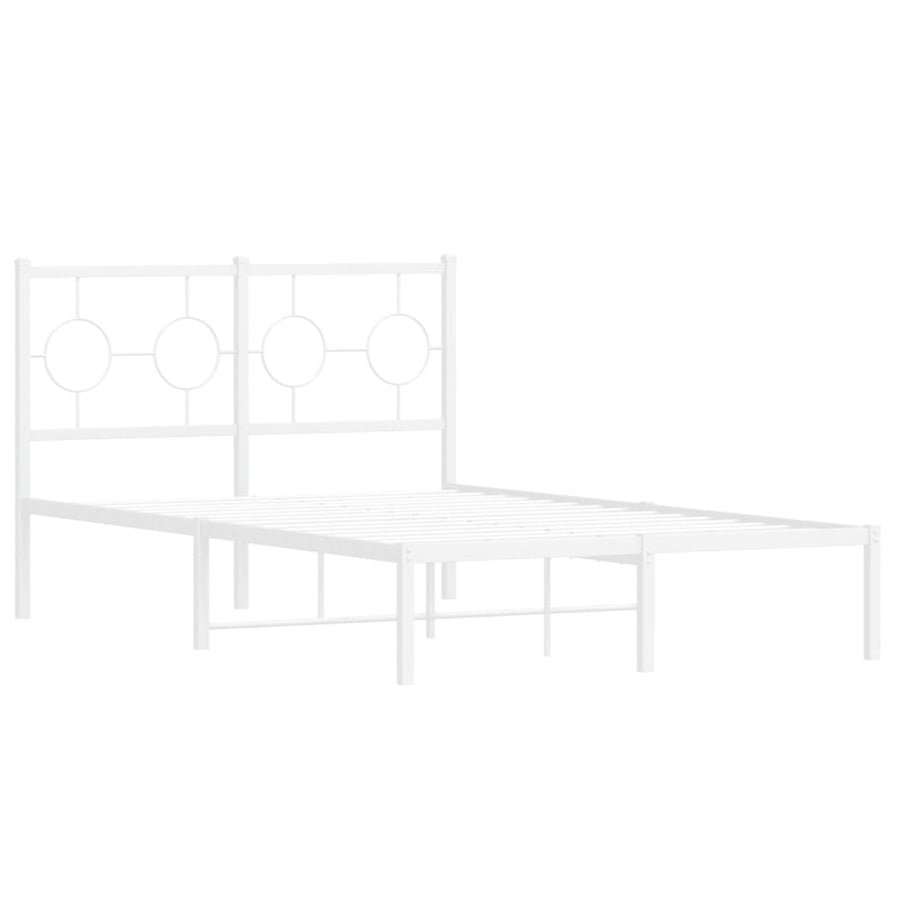 Bedframe Metaal Wit 120 x 190 cm met hoofdbord