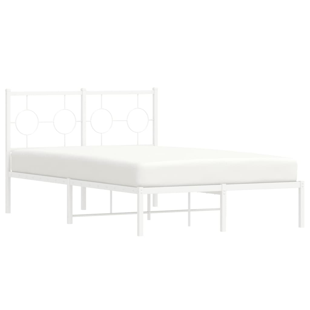 Bedframe Metaal Wit 120 x 190 cm met hoofdbord