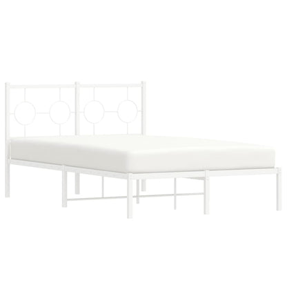 Bedframe Metaal Wit 120 x 190 cm met hoofdbord