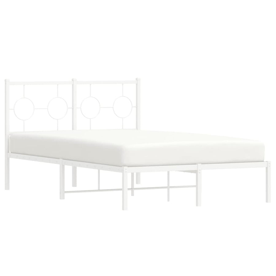 Bedframe Metaal Wit 120 x 190 cm met hoofdbord