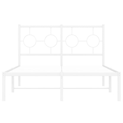 Bedframe Metaal Wit 120 x 190 cm met hoofdbord