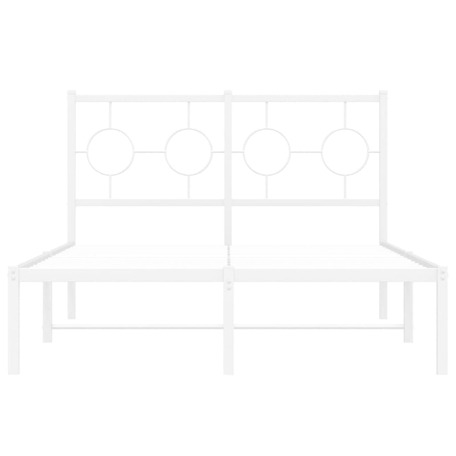 Bedframe Metaal Wit 120 x 190 cm met hoofdbord