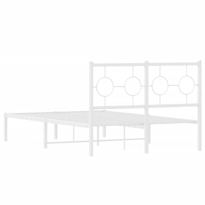 Bedframe Metaal Wit 120 x 190 cm met hoofdbord