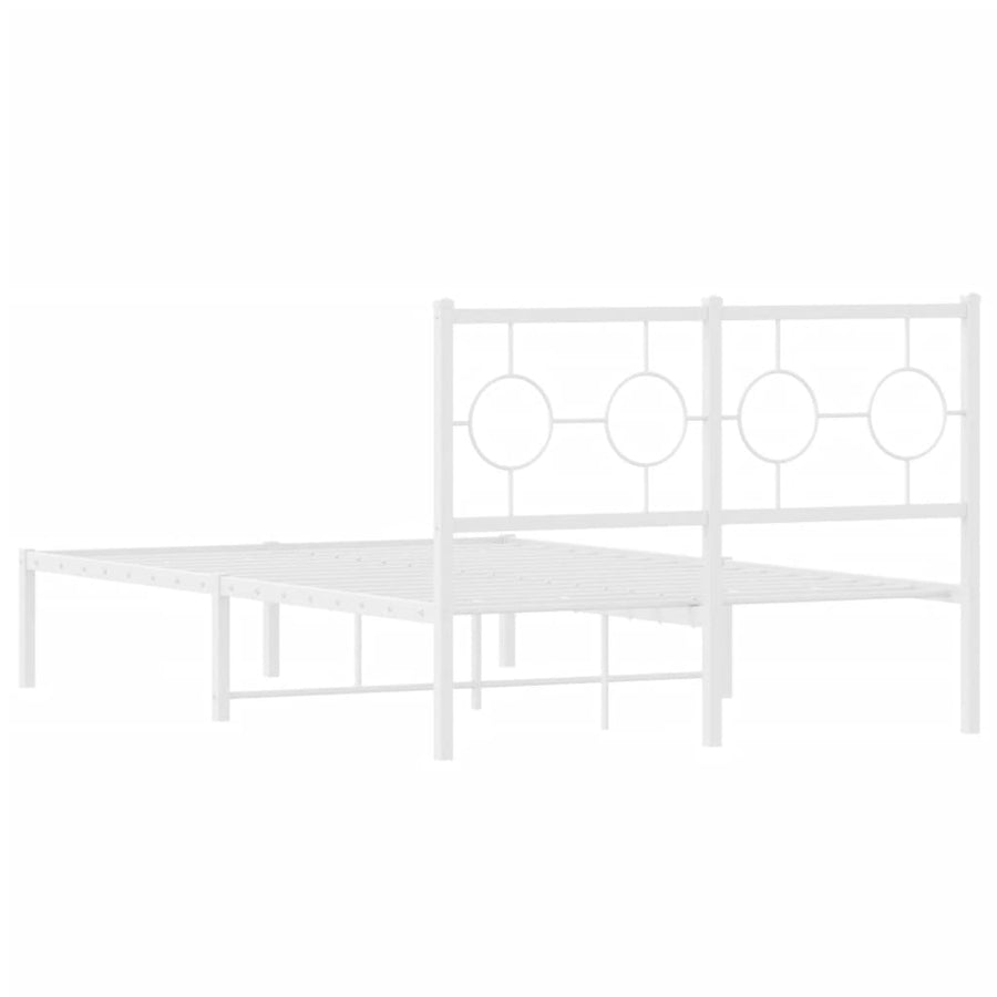 Bedframe Metaal Wit 120 x 190 cm met hoofdbord