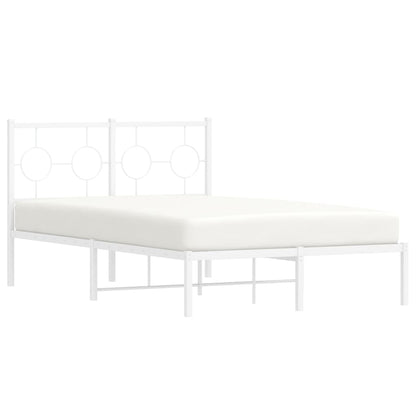 Bedframe met hoofdbord metaal wit 120x200 cm